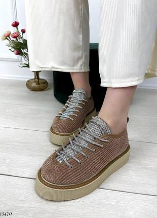 ❤️ стильні вельветові кеди зі стразами