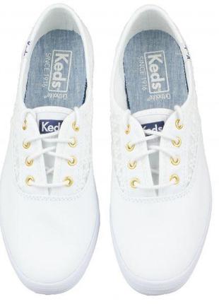 Женские белые низкие кеды keds wf579591 фото