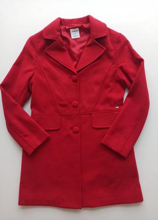 Шикарне пальто для дівчинки mayoral 7478 (162см) яскраво-червоний колір, на підкладці7 фото