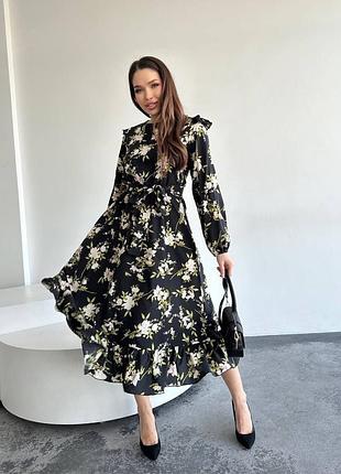 Жіноча нарядна сукня квітковий принт