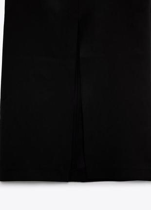Классическая юбка – карандаш средней длины с разрезом zara / юбка миди6 фото