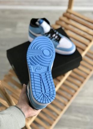 Женские кроссовки nike air jordan 1 mid blue white 37-384 фото