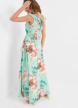 Роскошное мятное платье с рюшами orsay! платье с воланами в цветочный принт!2 фото