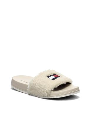 Жіночі шльопанці tommy hilfiger dezia sandal з хутром