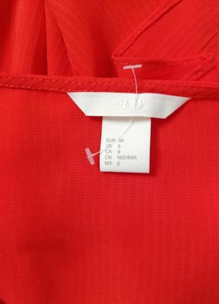 Фирменная шикарная красная блуза с рюшами h&m8 фото