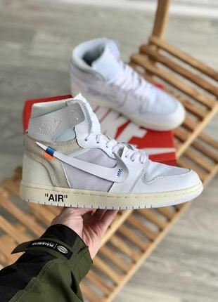 Женские кроссовки nike air jordan 1 mid off-white 40-42-45