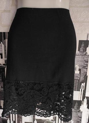 Трикотажная юбка с кружевом от бренда marks&spencer1 фото