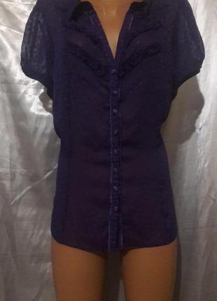 Фіолетова блуза з креп-шифону bm1 фото