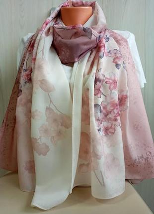 Нежный шифоновый турецкий шарф палантин весна лето, качество премиум, в цветах2 фото
