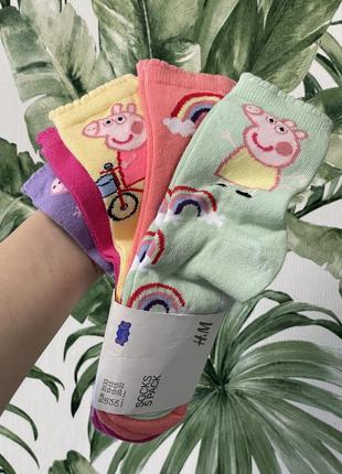 Набір шкарпеток фірми h&amp;m зі свинкою пеппою