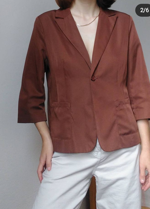 Шоколадный пиджак жакет redherring жакет рукава 3/4 блейзер коричневый винтажный пиджак жакет