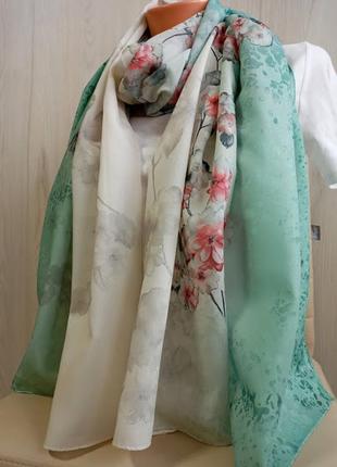 Нежный шифоновый турецкий шарф палантин весна лето, качество премиум, в цветах