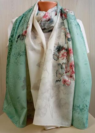 Нежный шифоновый турецкий шарф палантин весна лето, качество премиум, в цветах