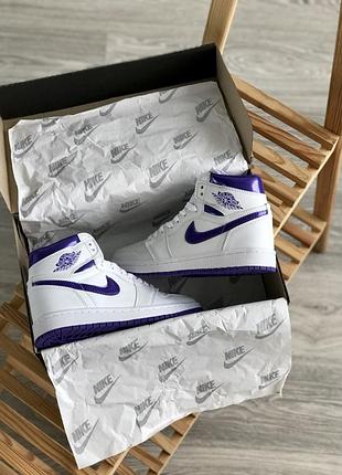 Женские кроссовки nike air jordan 1 mid white blue 36-37-38-395 фото