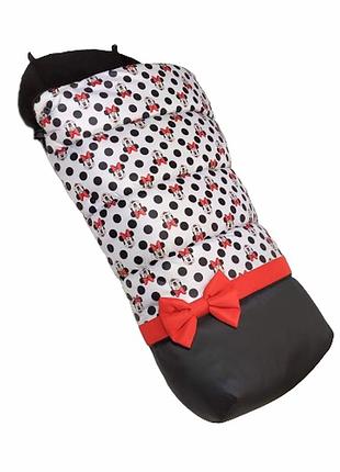 Футмуф от mamalook, зимний чехол на ножки, зимний конверт в коляску, принт "минни" на...
