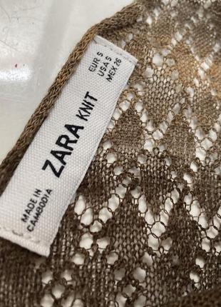 Zara льон/ віскоза мереживна в’язана літня сукня, розмір s5 фото