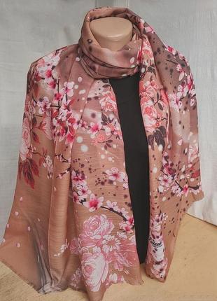 Шарф с цветами сакуры 🌸