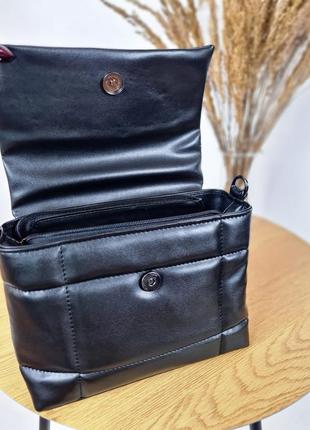 Стильная сумочка, сумочка стеганая черная женская3 фото