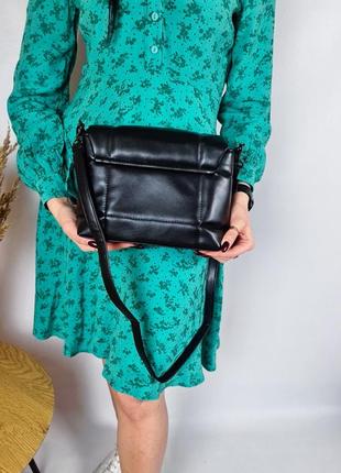 Стильная сумочка, сумочка стеганая черная женская2 фото