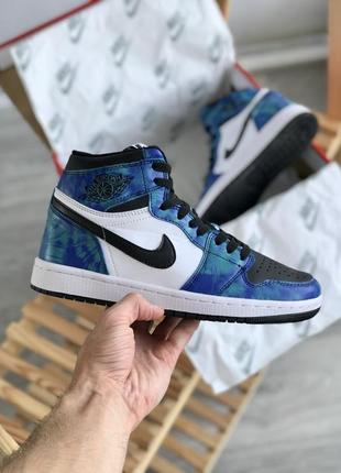 Мужские кроссовки nike air jordan 1 mid blue black white 40-41-42-43-44-45