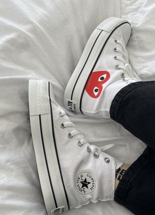 Кеди converse comme des garçons play white