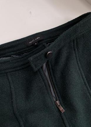 Мини юбка изумрудная с карманами на молнии размер xs new look3 фото