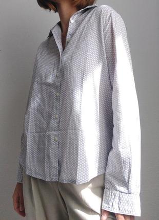 Бавовняна сорочка в ромашки біла блуза коттон блузка оверсайз сорочка коттон базова сорочка2 фото