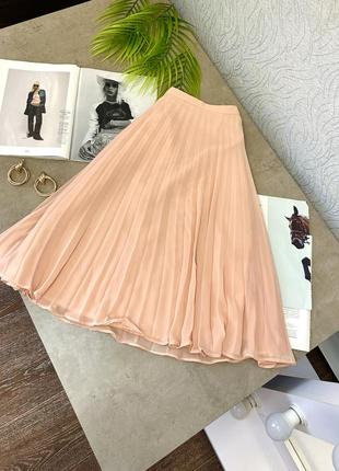 Невероятная плиссированная юбка пудровая asos