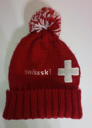 Шапка зимняя женская шапка зимова жіноча swiss-ski raiffeisen🇨🇭2 фото