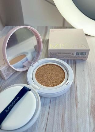 Стійкий кушон з сатиновим фінішем missha magic cushion cover lasting spf50+ pa+++ тон 21, 15 g