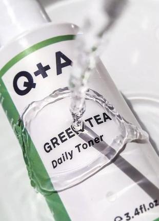 Q+a - успокаивающий тоник с зеленым чаем - green tea - day toner1 фото