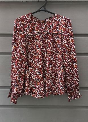 Женская блуза с цветочным узором принт цветы цветная pepco
