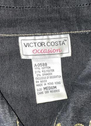 Жіноча джинсовка вітрівка короткий плащ накидка чорного кольору з абстрактним квітковим принтом розмір медіум medium бренд victor costa4 фото