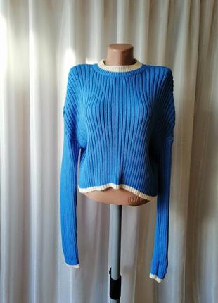 Укорочений ніжний светр top з довгими рукавами в рубчик  укороченный нежный свитер top с длинными р