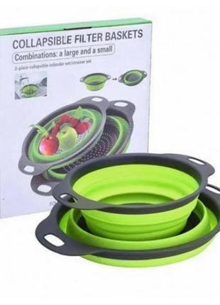 Друшляк силіконовий складаний collapsible jm-611 (великий і маленький) lk202210-23/lk202301-12 (100)