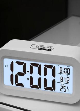 Led годинник з термометром electronic alarm clock white1 фото