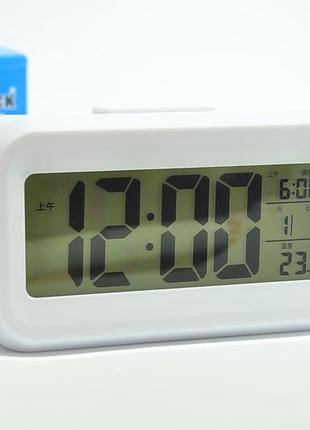 Led годинник з термометром electronic alarm clock white4 фото
