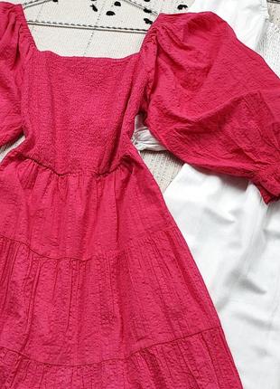 Малинова ярусна сукня з бавовни f&f2 фото