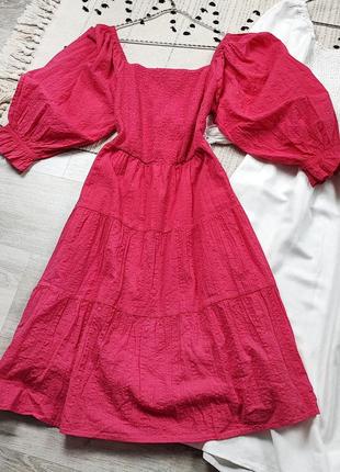 Малинова ярусна сукня з бавовни f&f1 фото