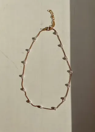 Колье ожерелье цепочка колье-цепочка жемчуг