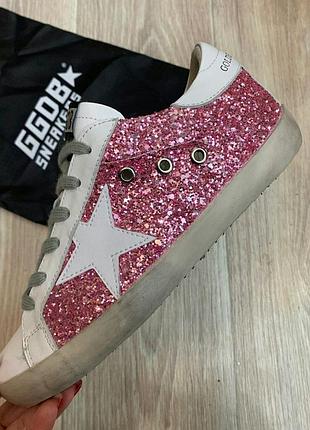 Жіночі кросівки кєди зірка блестки глиттер голден гус golden goose