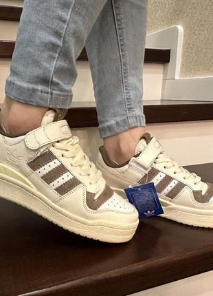 Adidas forum low beige3 фото