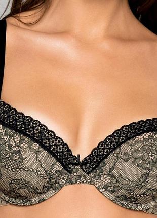 70е элегантный гладкий бюстгальтер с кружевным узором от dorina
