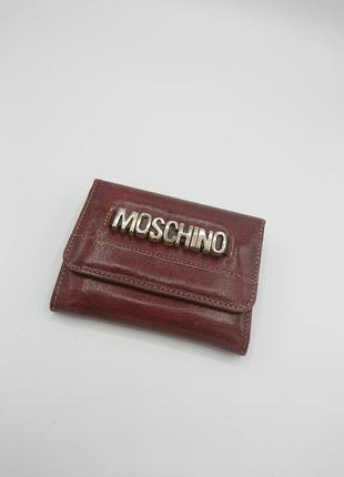 Вінтажний шкіряний гаманець в стилі moschino