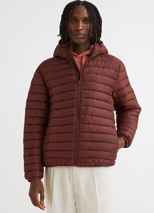 Утепленная стеганая куртка h&amp;m 0807005018 s бордовый3 фото