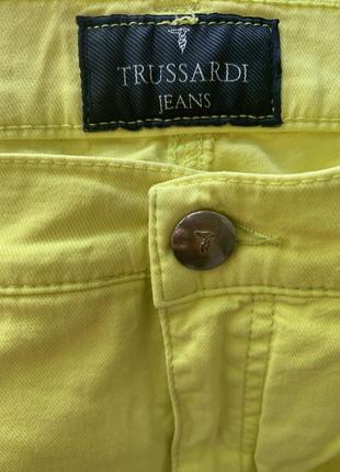 Брюки клеш trussardi jeans желто неонового цвета. винтажные брюки2 фото