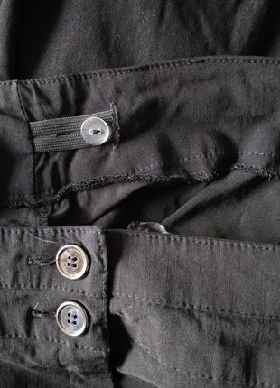 Р 26 / 60-62 стильные базовые офисные черные штаны брюки стрейчевые укороченные 7/8 большие батал8 фото