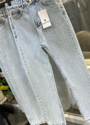 Джинси мом прямі жіночі висока посадка