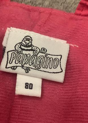 Детский комбинезон брюки на лямках papagino  розовый рост 80см 9-12 мес6 фото