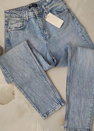 Джинси мом прямі жіночі висока посадка